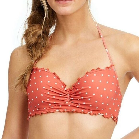 NWT SUNDAZED Nixie Printed Underwire Ruffle Terracotta 34C NEW WITH TAGS - Picture 1 of 10